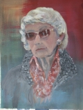 Woman with glasses. acrylic