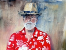 man in red. watercolour