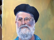 Man in beret. watercolour